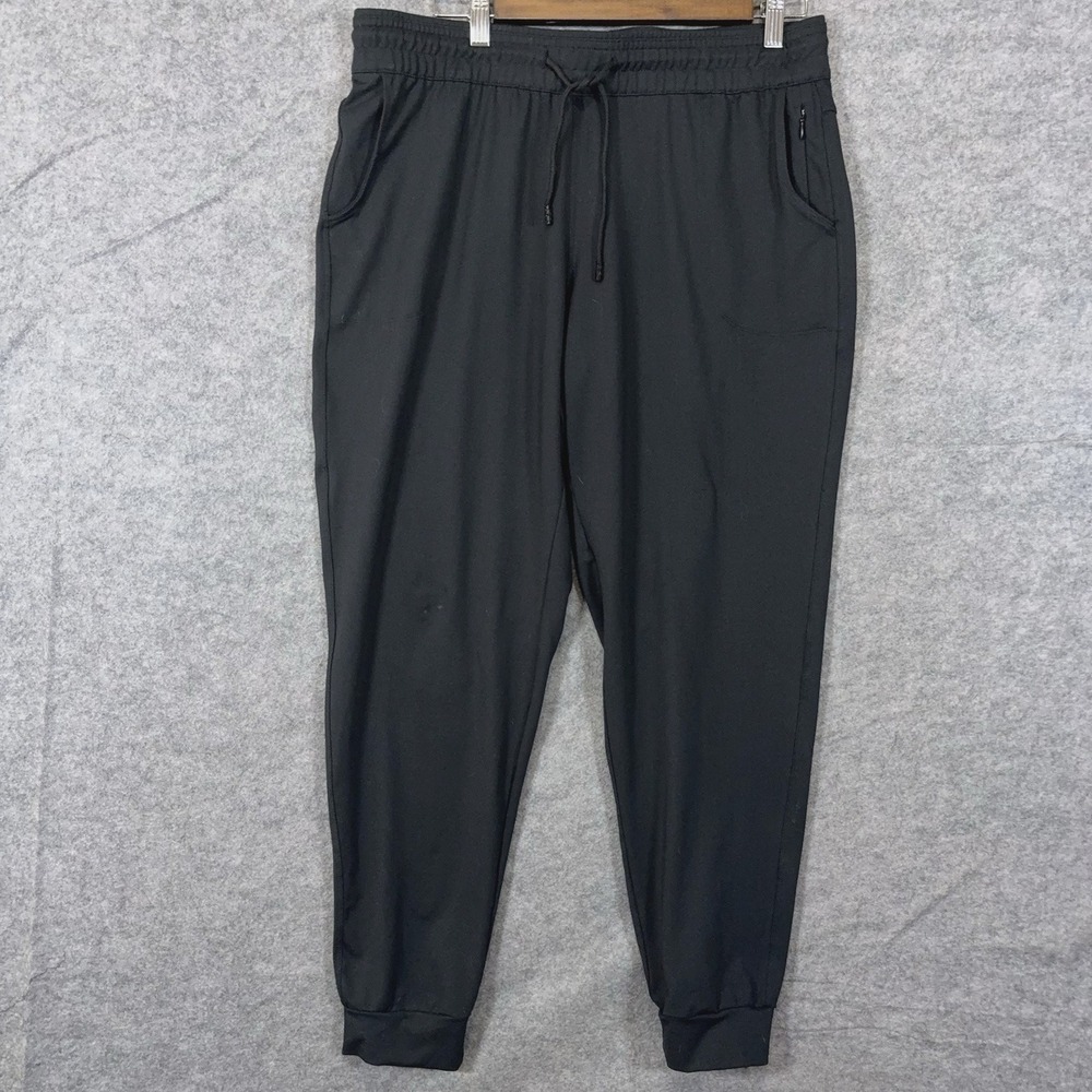 Kuhl Bliss Jogger Pants Womens Sz L Black Drawstring Zip Pocket Hiking Outdoors